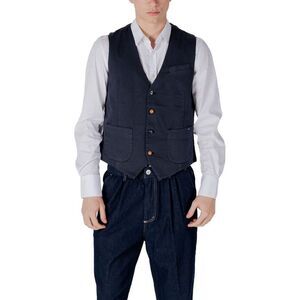 Gianni Lupo Blue Cotton Men's Waistcoat